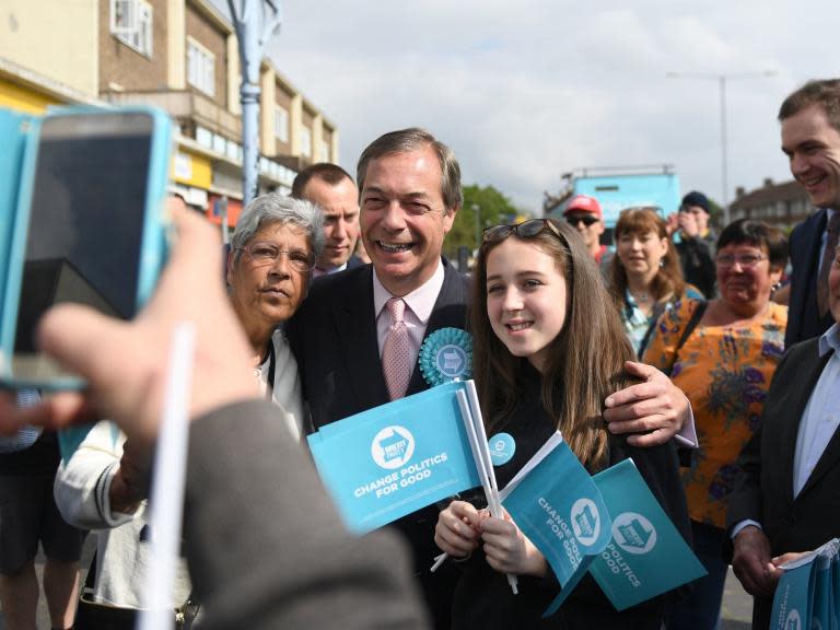 More voters now say they would back the Brexit Party at a general election than the Conservatives, according to a new poll.Nigel Farage’s five-week-old outfit would finish second in the popular vote, pushing the Tories into third place, the research conducted by Opinium suggests.In total, the Brexit Party would collect 24 per cent of the ballot, with the Conservatives trailing on just 22 per cent, it was found. Labour would win with 27 per cent of the electorate backing them.The surprise finding comes as the group – which has no manifesto and just a single policy of demanding a no-deal Brexit – continue to top the polls for next week’s European Parliament elections.Some 34 per cent of voters say they will back it on Thursday, Opinium found. That compares to just 20 per cent who say they will support Labour in second place and 15 per cent who indicate they would vote for the Lib Dems.The Conservatives, in that poll, remain fourth – a finding that is expected to heighten despondency in the party and lead to renewed calls for Theresa May to set a definitive timetable for standing down as prime minister.Change UK, meanwhile, a party formed with the express intention of forcing a second Brexit referendum, is struggling with just 3 per cent of voters saying they would back them in either ballot.A hypothetical question asking who voters would support in the upcoming European election if Labour pledged to support a second referendum on Brexit found the party boosted its share to 30 per cent.Adam Drummond, head of political polling at Opinium said: “While the home for dissatisfied leave voters was established quite early on as Nigel Farage’s Brexit Party, until recently Remainers dissatisfied with the major parties have struggled to unite around a single pro-remain party.“However, with less than a week to go there are signs that the Liberal Democrats are emerging to fill this slot. Although their share of the Remainer vote (29 per cent) is nowhere near the 63 per cent share the Brexit Party has among Leavers, they have overtaken Labour (28 per cent).”He added: “The question is whether that trend continues in the few days of campaigning left.”The poll was carried out via an online survey of 2,004 UK adults between 14-16 May.