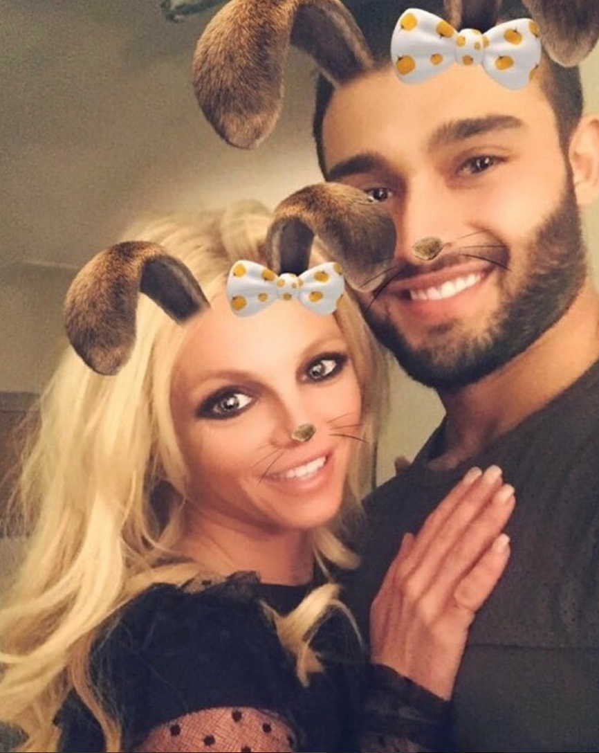 <p>It’s serious! Brit Brit posted this photo with her boyfriend, model Sam Asghari, and she used the L word! “So in love with this puppy,” the singer wrote on Halloween. The couple have been dating since late 2016 and seem to be going strong — so much so that she’s got him posing for couple selfies with filters.<br>(Photo: <a rel="nofollow noopener" href="https://www.instagram.com/p/Ba7m64il6r4/?taken-by=britneyspears" target="_blank" data-ylk="slk:Britney Spears via Instagram;elm:context_link;itc:0;sec:content-canvas" class="link ">Britney Spears via Instagram</a>) </p>