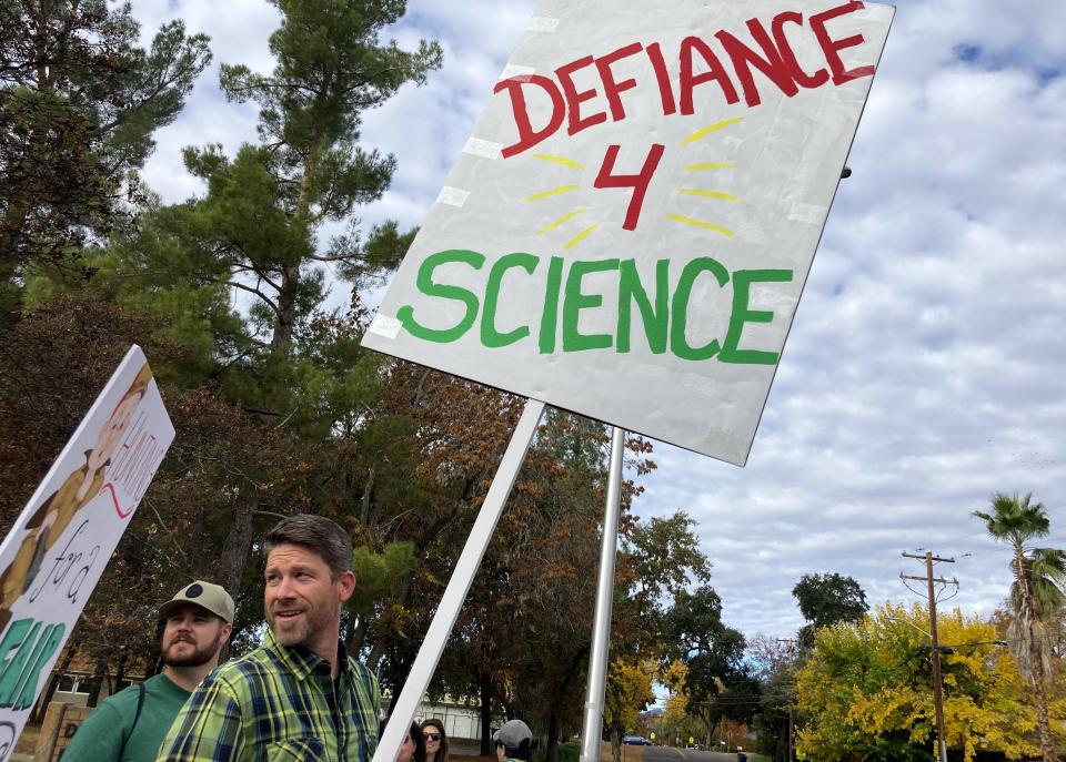 Striking scientists who work for the state of California are seeking a wage increase. More than 30 state employees picketed in Redding on Friday.