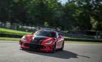 <p>Horsepower: 645; Weight: 3400 lb; Price as tested: $139,790<br><br></p><p>As with the Porsche 911 GT3 RS and various other action heroes, the Dodge Viper ACR is festooned with all kinds of fins, vents, and dive planes. Add in the ankle-amputating splitter, a multi-position rear wing, five-point belts, dampers with rebound and compression adjustments, and tires so wide they could steamroll sidewalks and you end up with a genetically modified organism spliced specifically for VIR. <a rel="nofollow noopener" href="http://www.caranddriver.com/features/dodge-viper-acr-at-lightning-lap-2016-feature" target="_blank" data-ylk="slk:READ MORE ››;elm:context_link;itc:0;sec:content-canvas" class="link ">READ MORE ››</a></p>