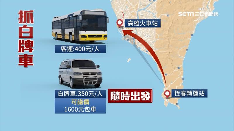 白牌車以較低車資攬客。