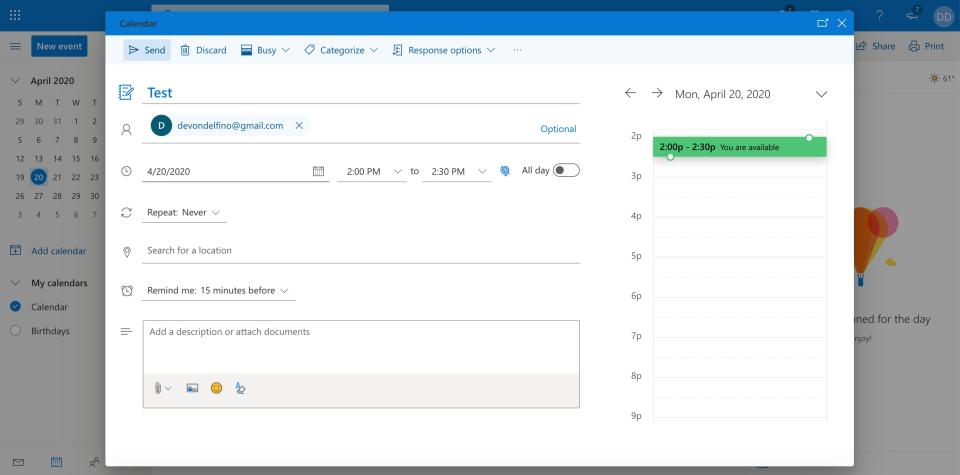 How to send a calendar invite in Outlook   4