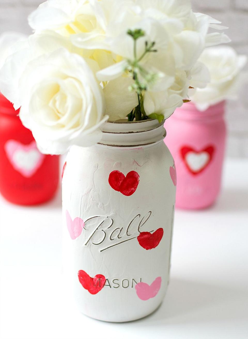 Thumbprint Heart Jars