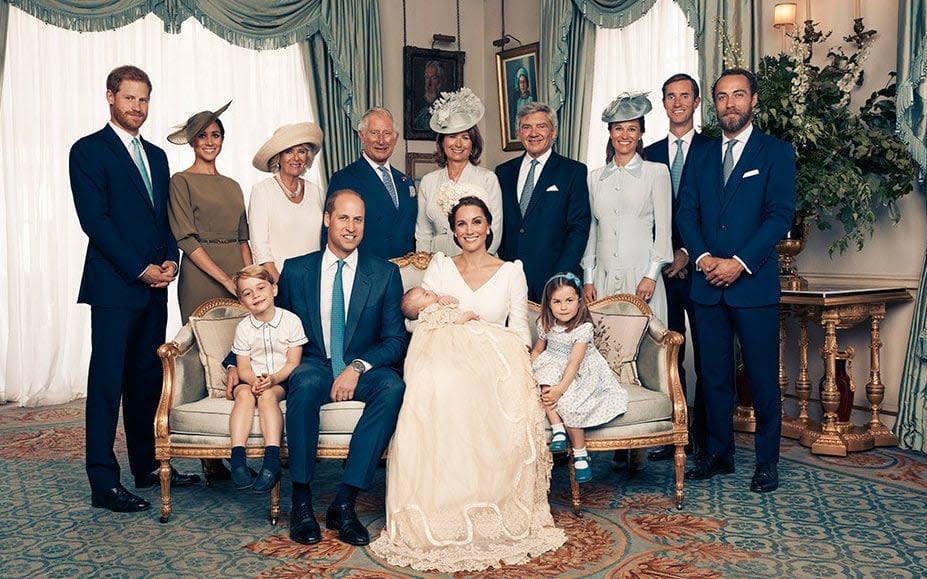 The Royal Family gathers at Clarence House for Prince Louis's christening - CAMERA PRESS