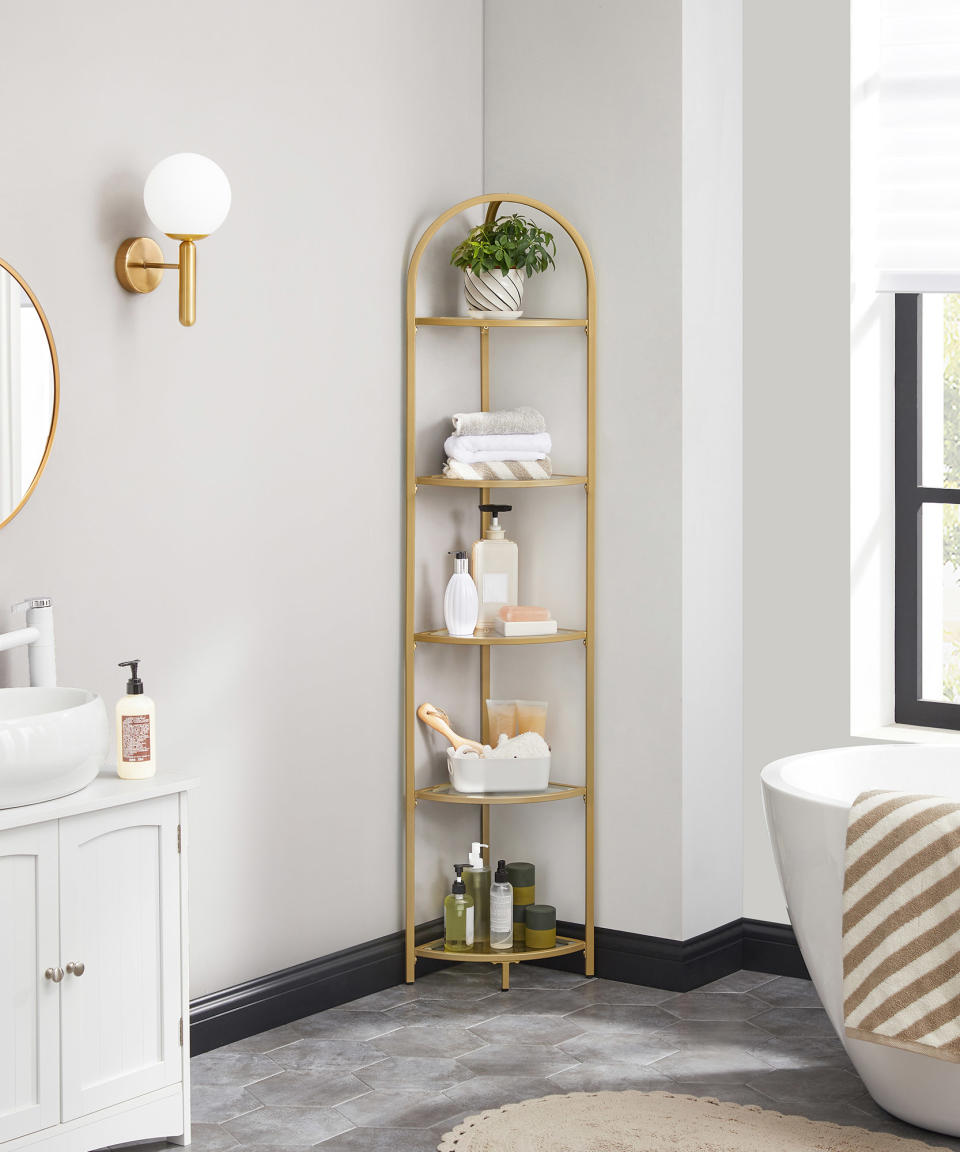 8. Choose an elegant arched metallic design to add some luxury to your bathroom