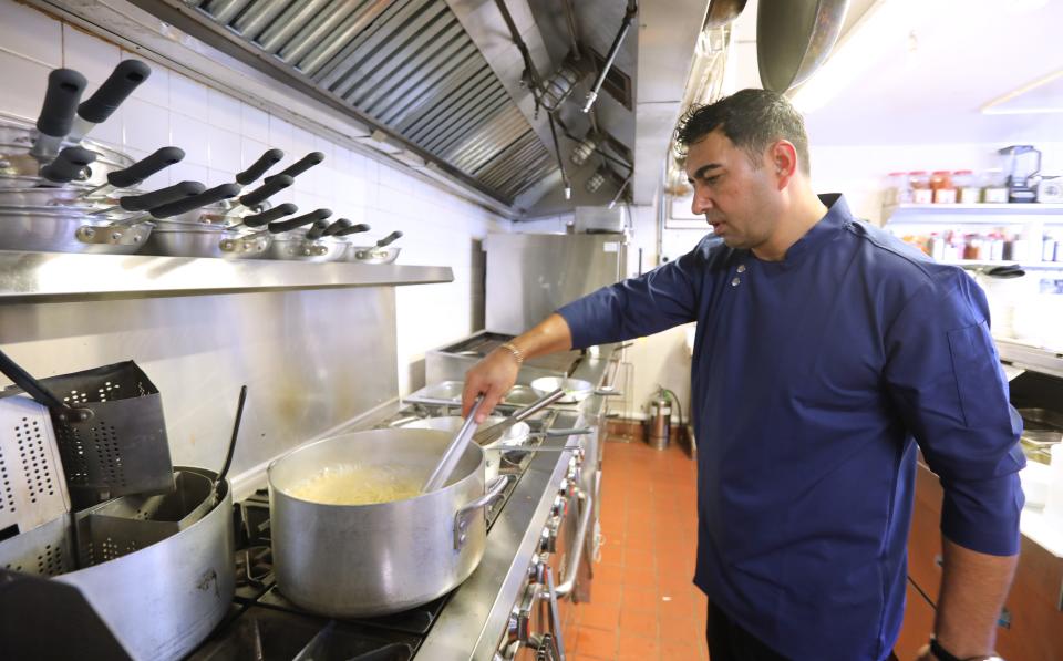 Sadik Demir in the kitchen of his new restaurant, Dolce Vita in Nyack Sept 1, 2022. He will be open Thanksgiving day.