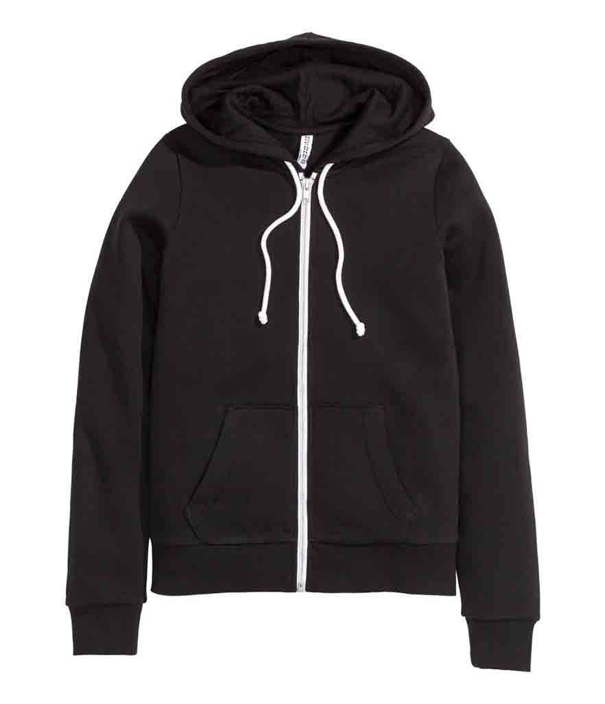 H&M Hooded Sweatshirt Jacket in black