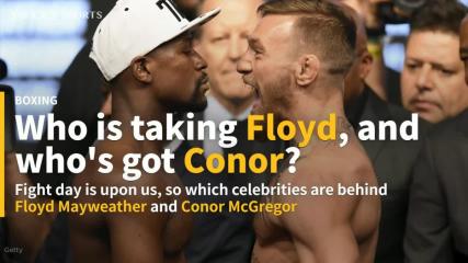 Who is supporting Floyd Mayweather and who is backing Conor McGregor?