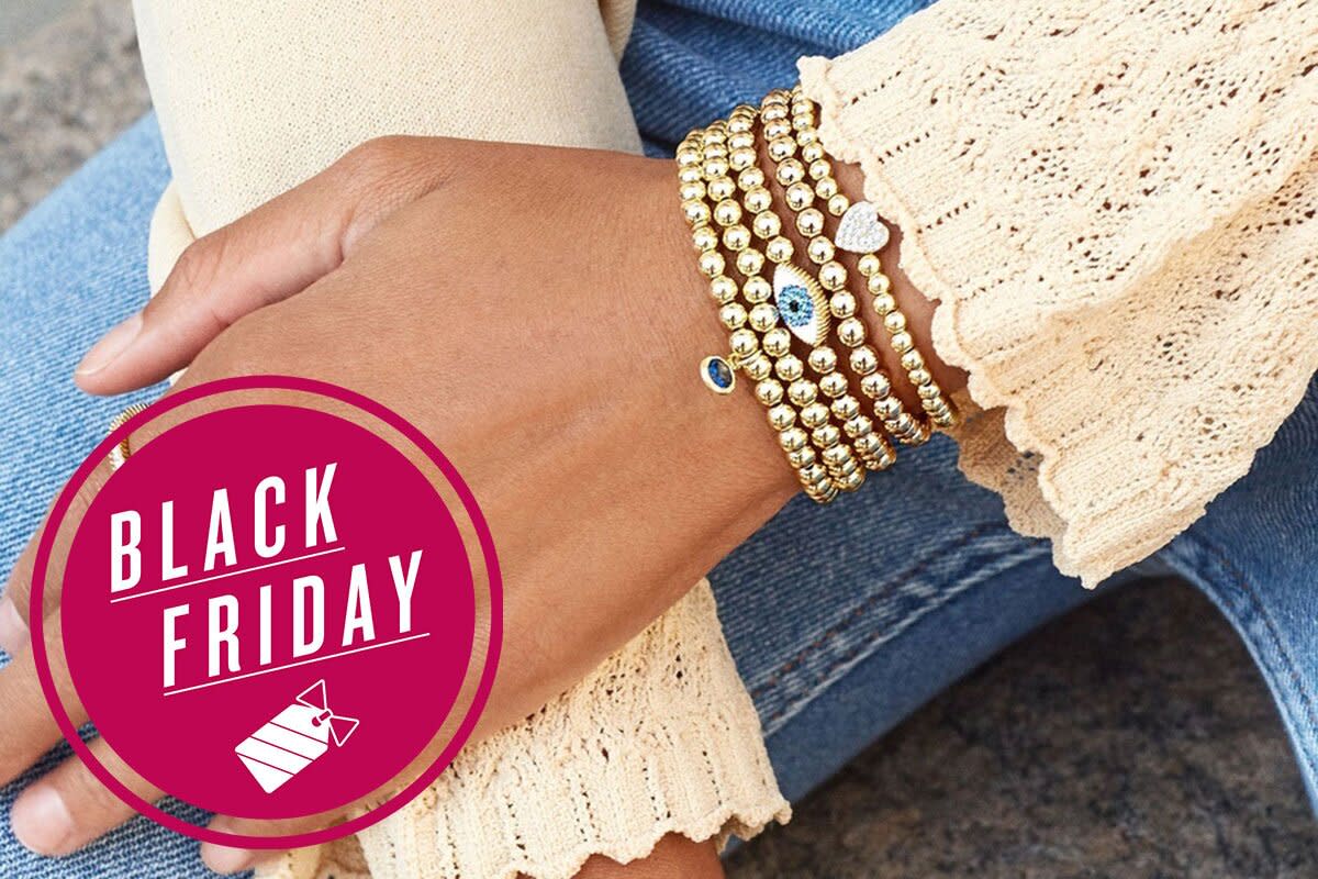 women wearing bracelet; BaubleBar Black Friday Sale 2021