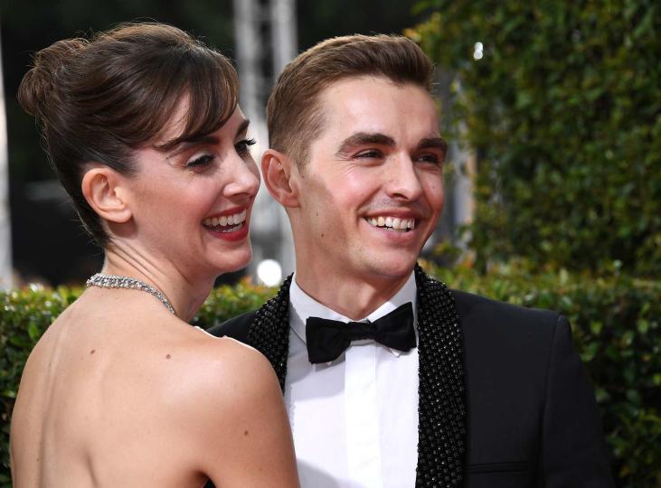 Allison Brie (L) and Dave Franco arrive to the 75th Annual Golden Globe Awards held at the Beverly Hilton Hotel on January 7, 2018