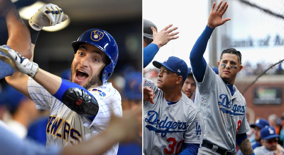 The Milwaukee Brewers and Los Angeles Dodgers have a chance at division championships on Sunday. (Getty Images)