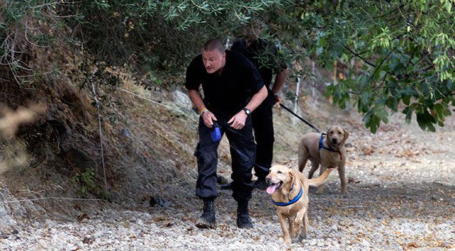 Police sniffer dogs on Kos. Source: Getty
