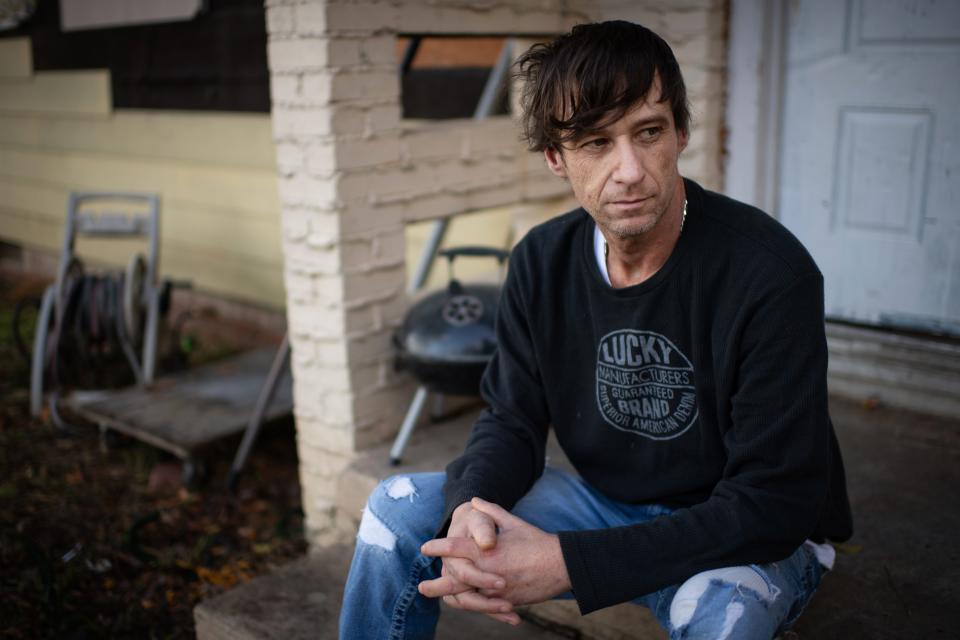 Jeremy Paige sits for a portrait in Jackson, Mississippi on Nov. 24, 2023. Paige alleges he was beaten unconscious by the Rankin County Sheriff’s Department after they raided his home. Rory Doyle for The New York Times