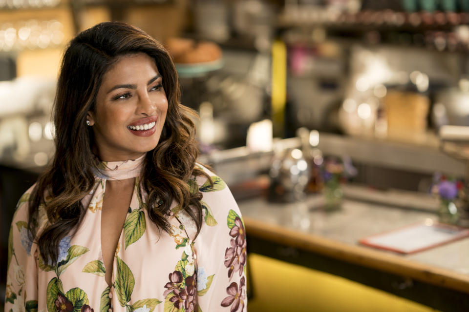 This image released by Warner Bros. Pictures shows Priyanka Chopra in a scene from the film, "Isn't It Romantic." (Michael Parmelee/Warner Bros. Pictures via AP)
