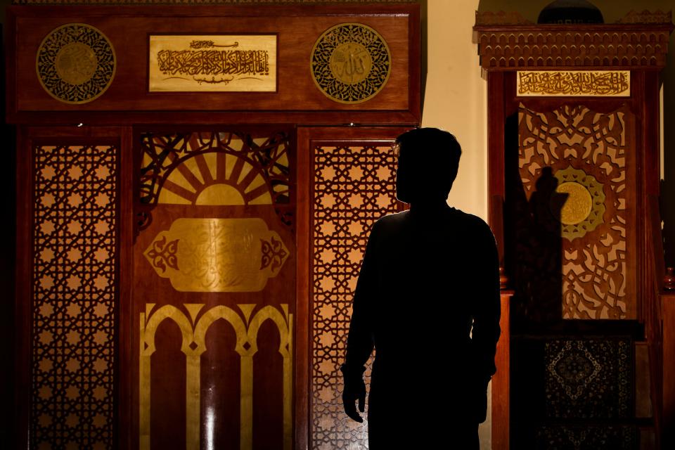 Aleemi, an Afghan refugee now living in South Bend, poses for a portrait at the Islamic Society of Michiana. Aleemi is his last name; he asked that his first name not be published to avoid problems for family members still in Afghanistan.