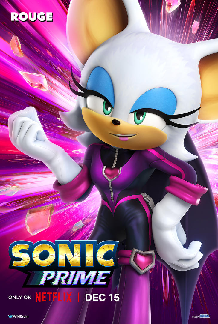 Rediseño de Rouge para Sonic Prime (imagen: Netflix)