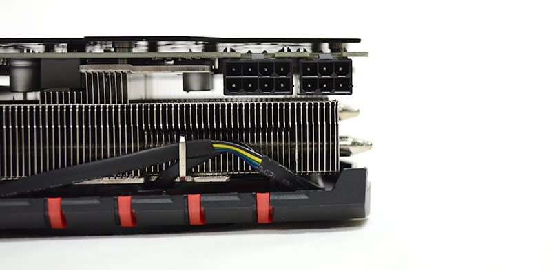 The card draws power from one 6-pin and one 8-pin PCIe connector.
