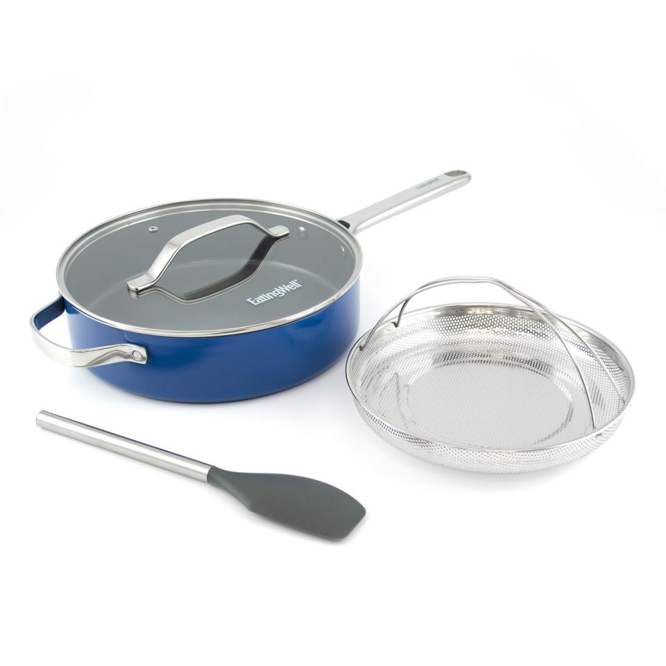 a photo of the green EatingWell Everyday Pan Set