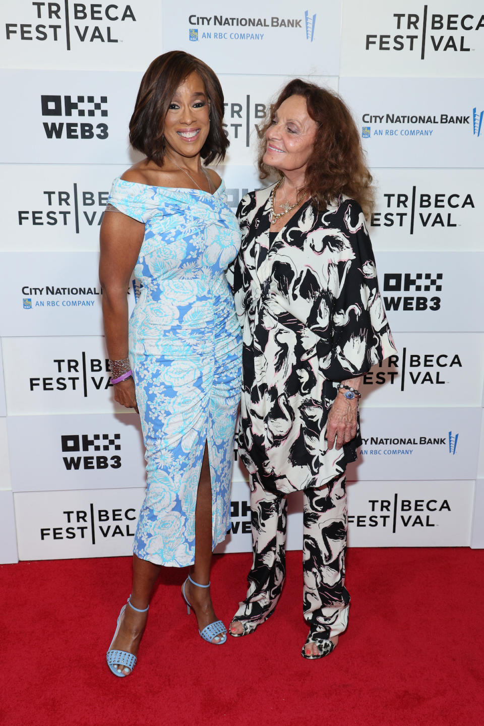 NEW YORK, NEW YORK - JUNE 05: (L-R) Gayle King and Diane Von Furstenberg attend the opening night premiere of "Diane Von Furstenberg: Woman In Charge" during the 2024 Tribeca Festival at BMCC Theater on June 05, 2024 in New York City. (Photo by Dia Dipasupil/Getty Images)