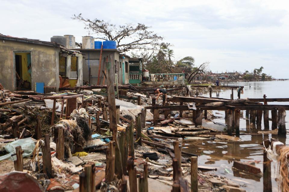 <p>View of damages after the passage of Hurricane Irma in Punta Alegre, northern coast of Ciego de Avila province of Cuba on Sept. 11, 2017. (Photo: Yander Zamora/Anadolu Agency/Getty Images) </p>