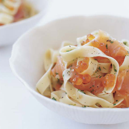 Pasta with Salmon Caviar