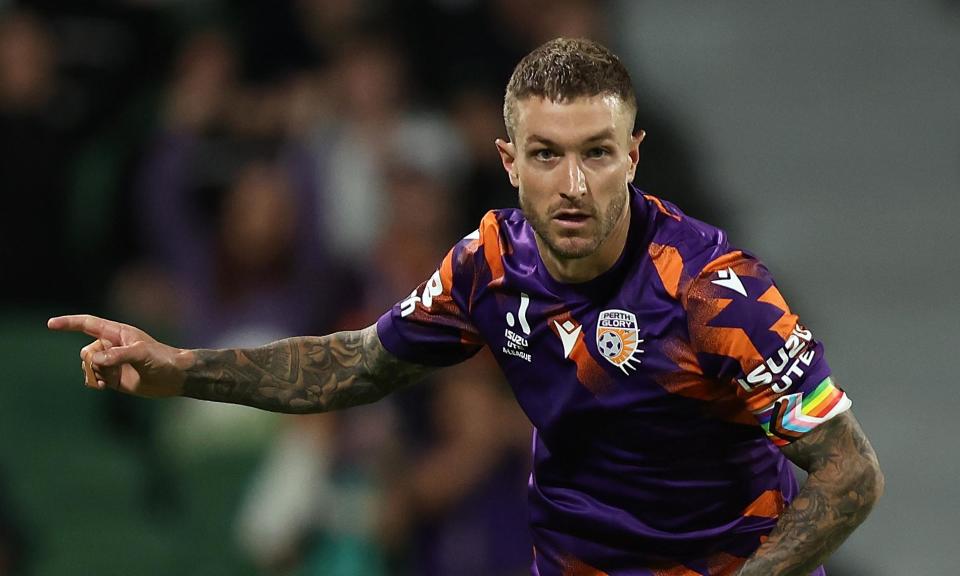 <span>Adam Taggart’s good A-League Men form has earned the Perth Glory striker a Socceroos call-up for <a class="link " href="https://sports.yahoo.com/soccer/teams/australia/" data-i13n="sec:content-canvas;subsec:anchor_text;elm:context_link" data-ylk="slk:Australia;sec:content-canvas;subsec:anchor_text;elm:context_link;itc:0">Australia</a>’s World Cup qualifiers against Lebanon.</span><span>Photograph: Paul Kane/Getty Images</span>