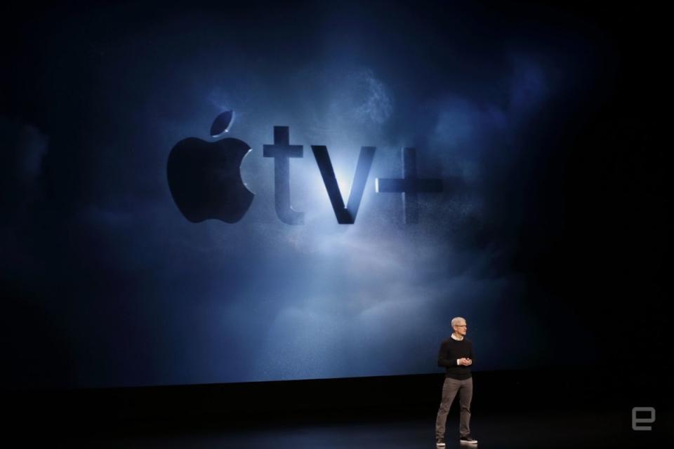 On stage at today's "show time" event, Apple CEO Tim Cook announced Apple TV+,an ad-free subscription home for the company's new push into original content