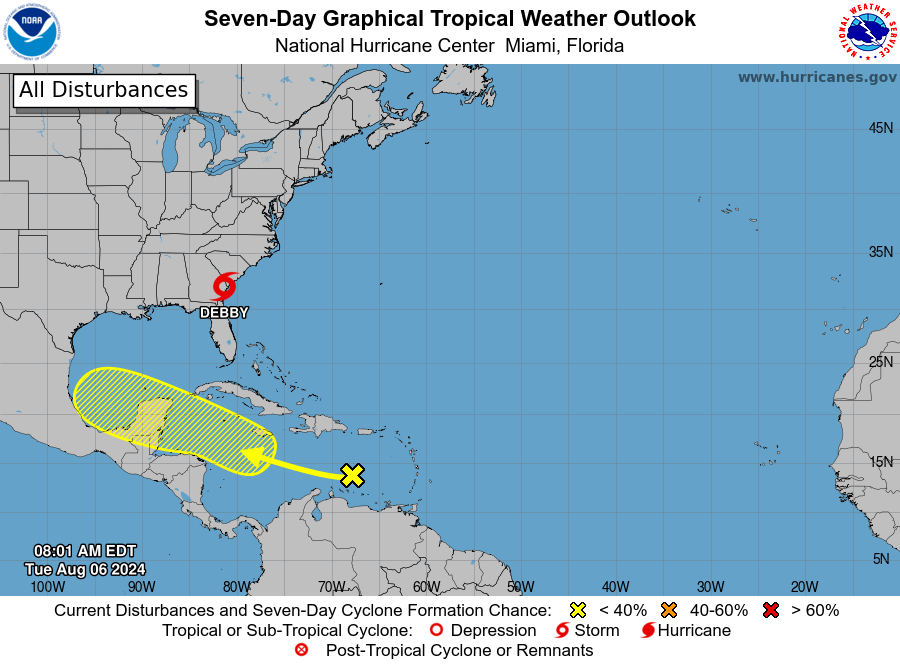 A new tropical disturbance is headed toward Mexico's Yucatan Peninsula.