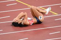 <p>World champion Katarina Johnson-Thompson had a rocky build up to the Olympics after undergoing Achilles surgery. Sadly in her 200m heat her heavily strapped ankle was unable to take the strain. After stopping in agony she got up to finish the race, jogging to the line. British Athletics have since confirmed Johnson-Thompson had pulled out of the heptathlon, having “sustained an injury to her right calf”.</p>