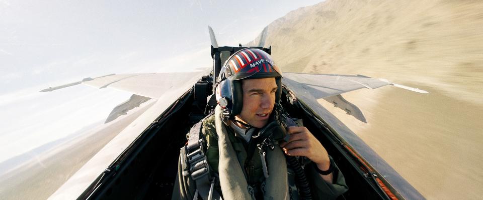 Tom Cruise flying a fighter jet