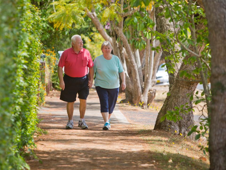 old couple walking