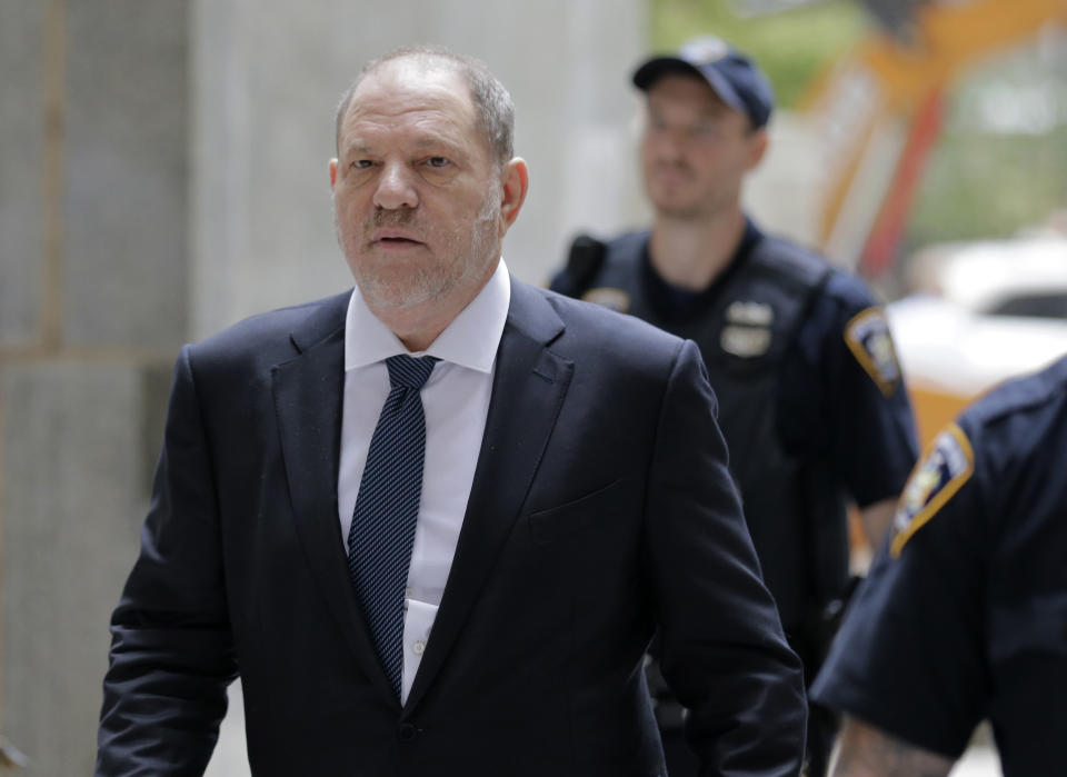 FILE - In this Oct. 11, 2018 file photo, Harvey Weinstein arrives to court in New York. Weinstein's lawyers are making a new attempt to get the New York sexual assault case against him dismissed. The former Hollywood producer's attorneys say in a court filing Monday, Nov. 5, his indictment was "irreparably tainted by police misconduct," among other problems. (AP Photo/Seth Wenig, File)