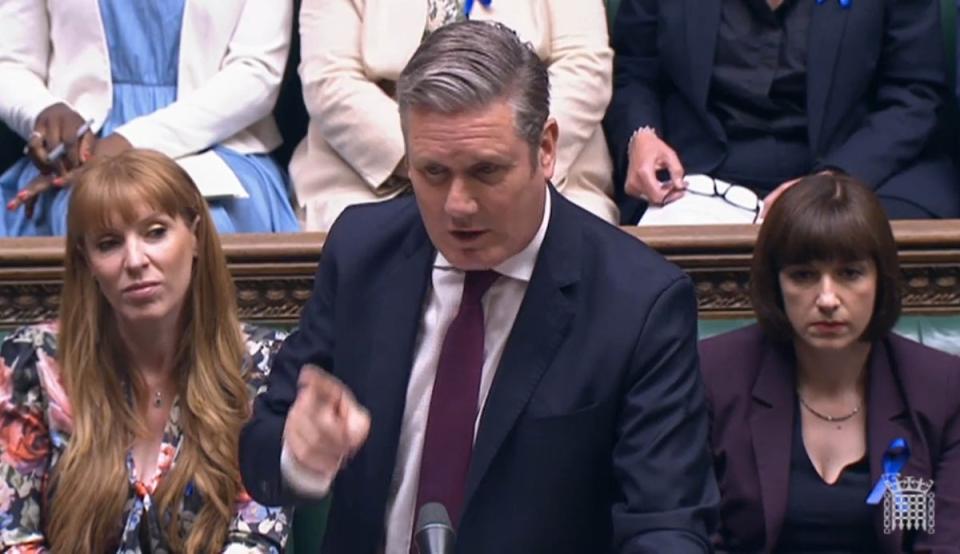 Labour leader Keir Starmer challenged Boris Johnson over the Government’s failure to intervene in the rail talks (House of Commons/PA) (PA Wire)