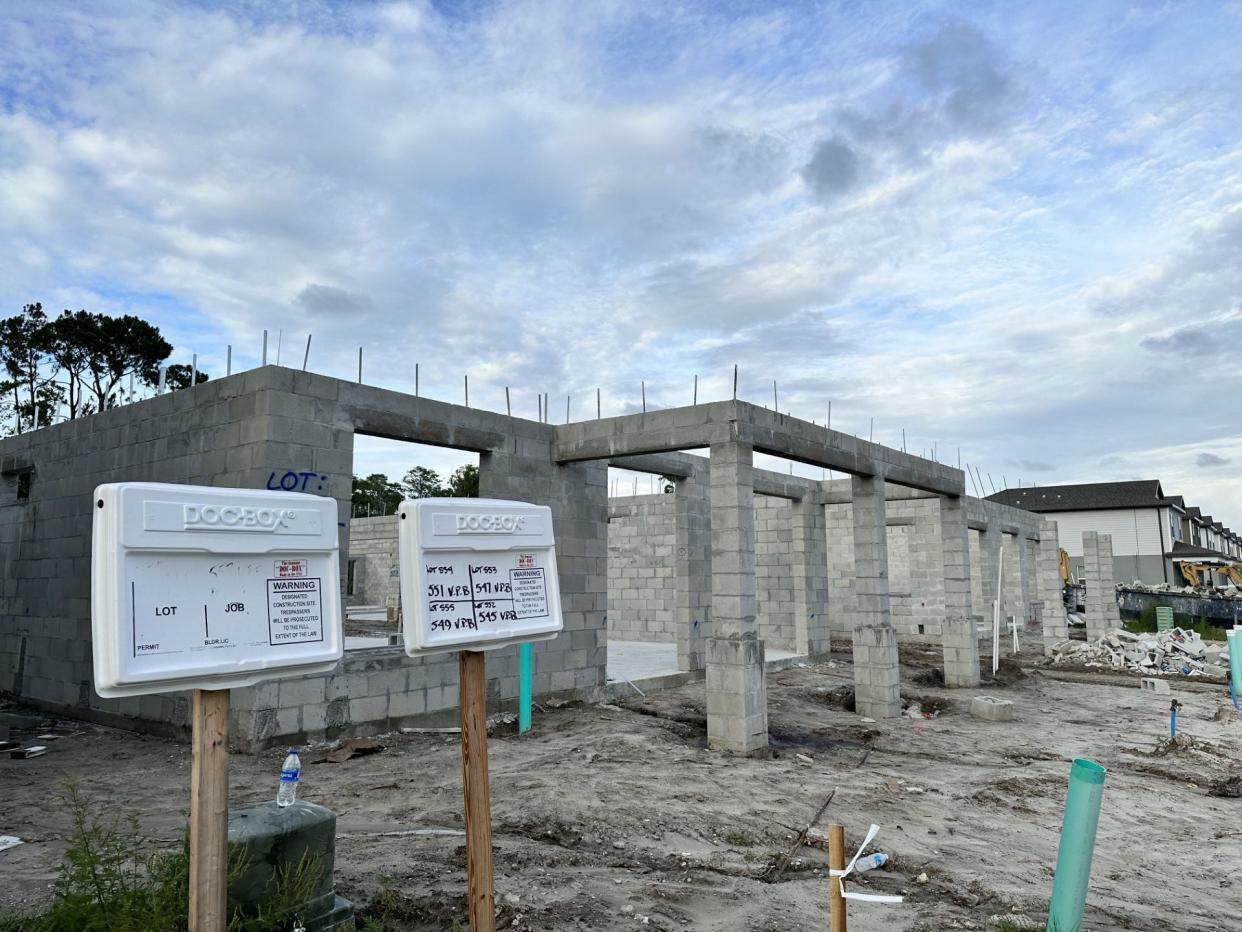 Some of the final homes are under construction in The Palms section of Venetian Bay in New Smyrna Beach on May 25, 2023. Demand for housing in Volusia County has driven the value of all properties to nearly $100 billion.