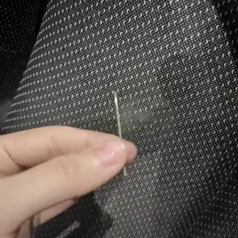 The sewing needle was found on a seat in the cinema, with police now investigating. Source: The Paper