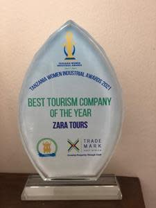 Zara Tours was honored as 2021's Best Tourism Company at the Tanzania Women Chamber of Commerce. Founded in 1986 by Mrs. Zainab Ansell, Zara Tours is the Northern Tanzania's largest safari operator.