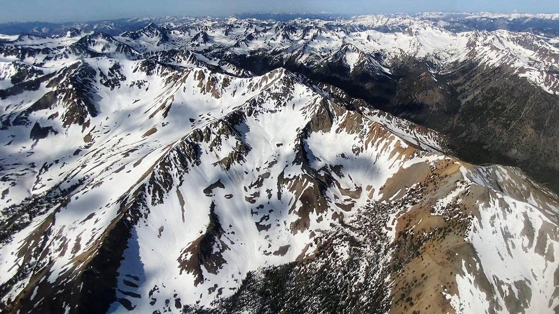 A section of the Sawtooth National Recreation area, located in central Idaho, is captured from an airplane on June 16. The SNRA, at approximately 756,000 acres, was established in 1972.