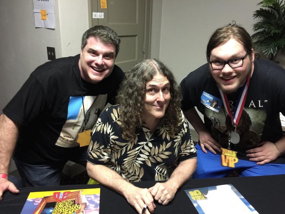 94FM The Fish personality Doug Griffin, left, and his son, Garic, at a Weird Al Yankovic meet-and-greet in 2018