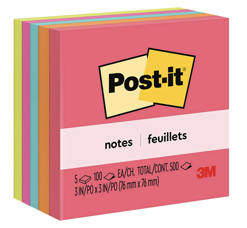 Post-it Notes 5 Pad Pack (Photo via Amazon)