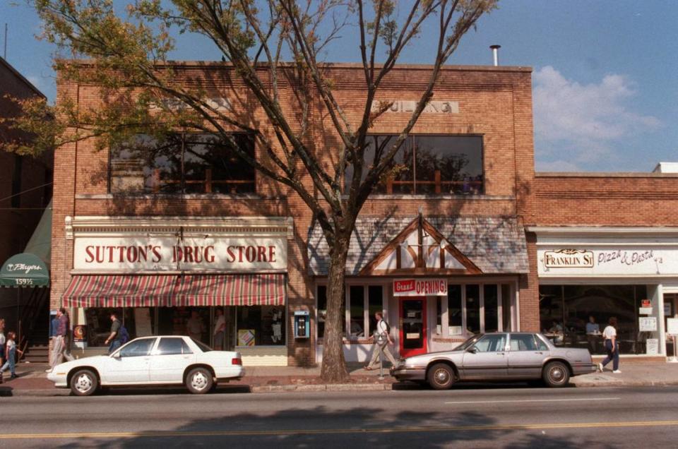 The storefront of the Strowd Building on Franklin St. across from the UNC-CH campus in 1996.