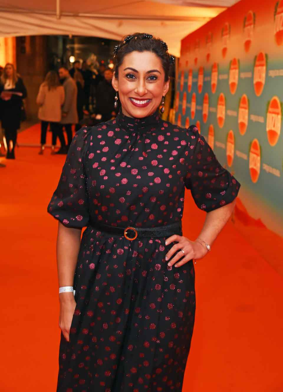 LONDON, ENGLAND - JANUARY 15: Saira Khan arrives at the gala performance of Cirque De Soleil's "LUIZA" at The Royal Albert Hall on January 15, 2020 in London, England. (Photo by David M. Benett/Dave Benett/Getty Images)