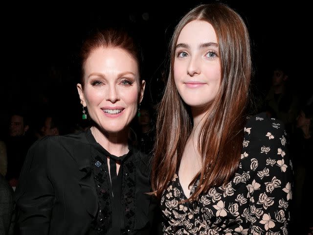 <p>Swan Gallet/WWD/Penske Media/Getty</p> Julianne Moore and Liv Freundlich New York Fashion Week 2018.