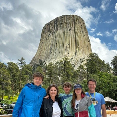 The Kooyer family at Devils Tower National Monument in Wyoming.