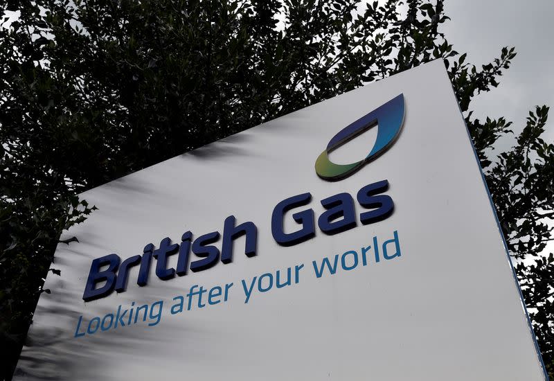 FILE PHOTO: A British Gas sign is seen outside its offices in Staines in southern England