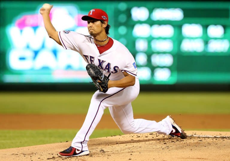 Texas Rangers' Yu Darvish pitches during the American League Wild Card playoff game against the Baltimore Orioles in October. The Rangers inked Darvish to a six-year, $60 million contract