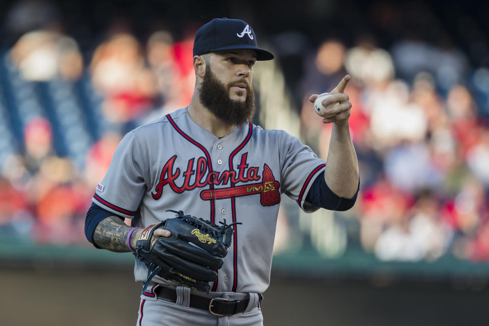 WASHINGTON, DC - JUNE 21: Dallas Keuchel #60 of the Atlanta Braves pitches in his debut against the Washington Nationals during the first inning at Nationals Park on June 21, 2019 in Washington, DC. (Photo by Scott Taetsch/Getty Images)