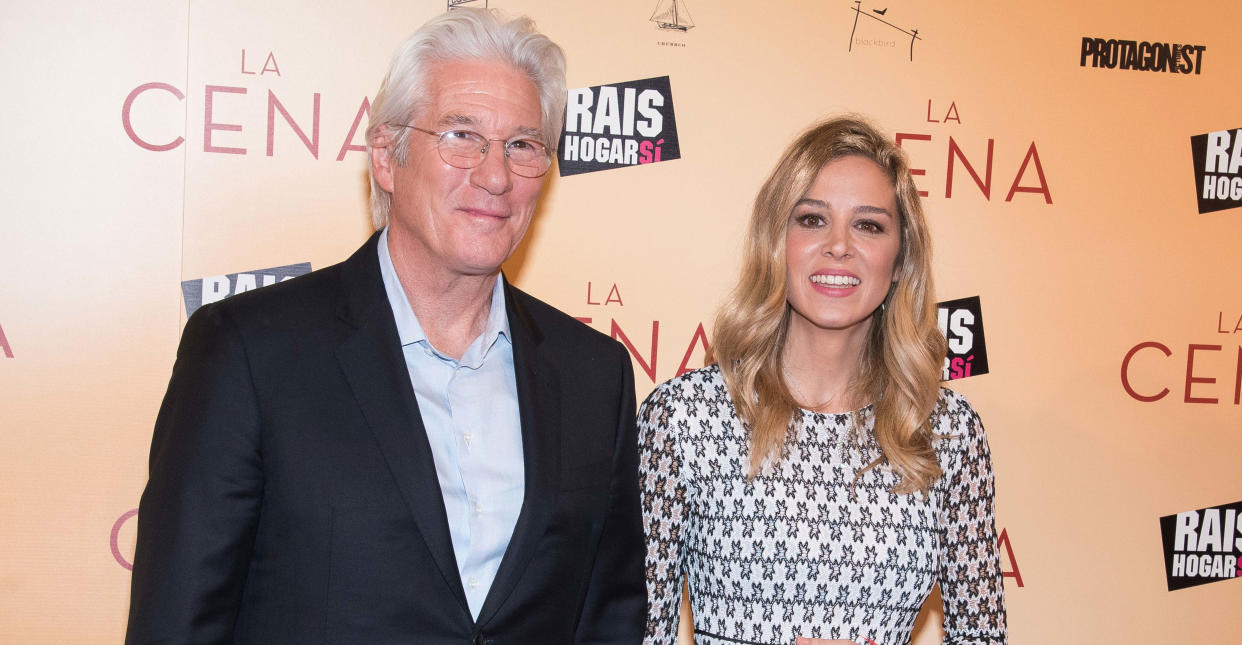 Richard Gere with his wife Alejandra Silva, pictured in 2018. (PA Images)