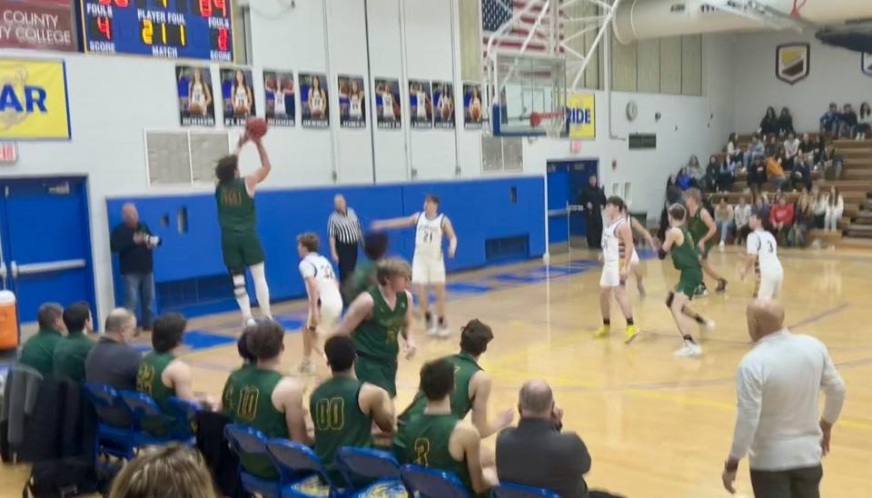 Graham Junge rises for one of his 14 3-pointers during a win over Jefferson Tuesday night.