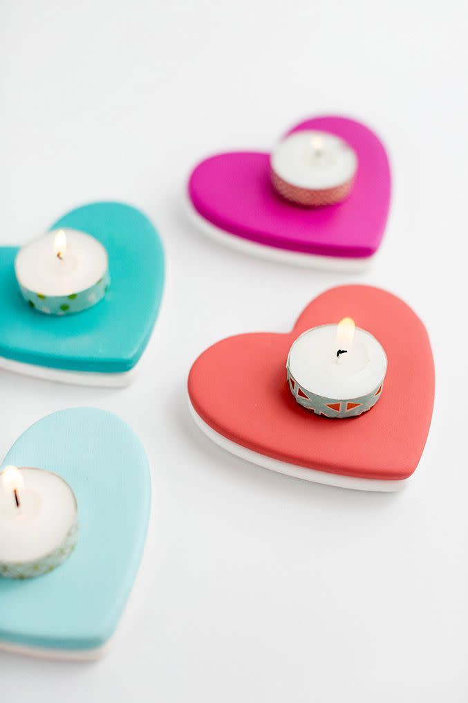 candle heart coasters valentines day decor