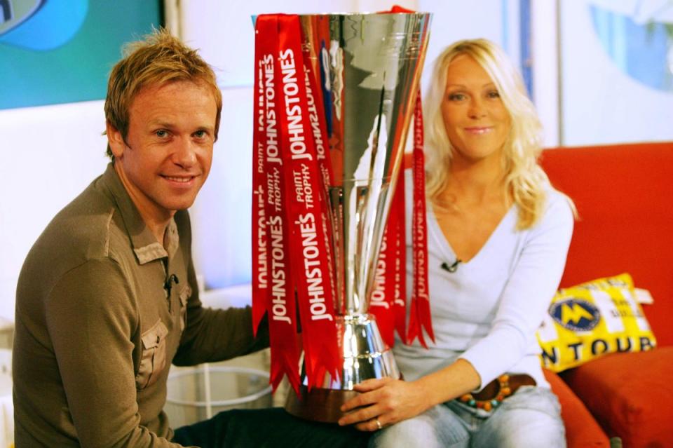 Tim Lovejoy and Helen Chamberlain hosted the show at its peak (PA)
